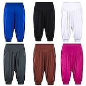 cheap Wide Leg &amp; High Waisted-Women&#039;s Harem Pants Quick Dry Lightweight High Waist Yoga Zumba Fitness Gym Workout Bloomers Capri Pants Fashion White Black Green Modal Plus Size Sports Activewear High Elasticity Loose / Royal Blue