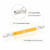 olcso LED-es fénycsövek-1db 118mm 78mm 10w led j-típusú izzó 1000lm r7s t1 cob gyöngyök 100w halogén megfelelő meleg hideg fehér 360°-os sugárzási szög 110-240V