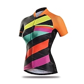 abordables Conjuntos de ropa para hombre-Mujer Maillot de Ciclismo con Culotte Manga Corta MTB Bicicleta Montaña Ciclismo Carretera Verano Primavera Otoño Rosa Morado Naranja Color sólido Rayas Retazos Bicicleta Almohadilla 3D Ciclismo