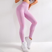 cheap Yoga Leggings &amp; Tights-Women&#039;s Running Tights Leggings Compression Pants Mesh High Waist Base Layer Sports &amp; Outdoor Athletic Winter Tummy Control Butt Lift Quick Dry Fitness Gym Workout Running Sportswear Activewear Solid