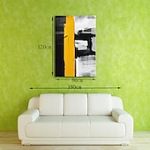 cheap Abstract Paintings-Oil Painting Hand Painted Vertical Abstract Pop Art Modern Stretched Canvas