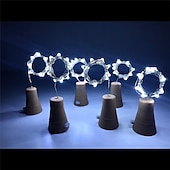 billige Soldrevet-10 stk 2m led solcelleflaskepropp kork lysstreng, 20 led kobbertråd fe lys for jul utendørs hage dekorasjon, bryllup og fester