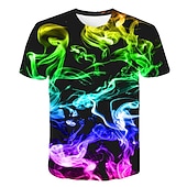 barn pojkar 3d yrsel t-shirt kortärmad regnbåge optisk illusion färgblock 3d-tryck blå lila svart barn toppar sommar basic streetwear sport billiga Pojkens 3D Vision & Geometri-barn pojkar 3d yrsel t-shirt kortärmad regnbåge optisk illusion färgblock 3d-tryck blå lila svart barn toppar sommar basic streetwear sport