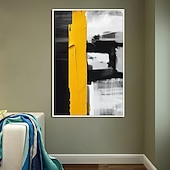 cheap Abstract Paintings-Oil Painting Hand Painted Vertical Abstract Pop Art Modern Stretched Canvas