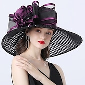 economico Cappelli da Festa-Cappelli copertura cappello a secchiello in tulle organza cappello da sole matrimonio Kentucky corsa di cavalli giornata delle donne moda stile vintage con fiore a fiocco copricapo copertura per