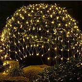 cheap Plug String Lights-1.5x1.5M LED Net Lights, Waterproof Outdoor String Lights, Multi-color Fairy Curtain Lights for Christmas, Wedding, Garden and Holiday Decoration
