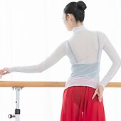 preiswerte Ballettbekleidung-Atmungsaktives Balletttop Split Joint Damen Training Performance Langarm Tüll