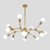 preiswerte Kronleuchter-12 Glühbirnen 90cm Kronleuchter Sputnik hellgold schwarz lackiert Oberflächen Cluster Design Metall 60w Deckenleuchte für Wohnzimmer Glühbirne nicht enthalten