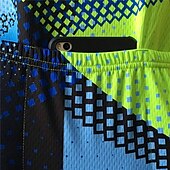 billiga Tröjor för män-Herr Cykeltröja Kortärmad Cykel Tröja Överdelar med 3 bakfickor Bergscykling Vägcykling UV-resistent Andningsfunktion Snabb tork Bakficka Gul Röd Orange Rutig Polyester sporter Kläder