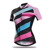 abordables Conjuntos de ropa para hombre-Mujer Maillot de Ciclismo con Culotte Manga Corta MTB Bicicleta Montaña Ciclismo Carretera Verano Primavera Otoño Rosa Morado Naranja Color sólido Rayas Retazos Bicicleta Almohadilla 3D Ciclismo