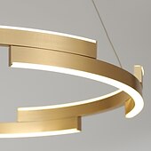 abordables Design Anneau et Rond-80 cm cercle pendentif lumière or lustre de luxe en aluminium anodisé LED moderne