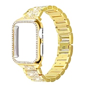 economico Cinturini per Apple Watch-Cinturino per orologio  per Apple Watch 38mm 40mm 41mm 42mm 44mm 45mm 49mm iwatch Series Ultra 8 7 6 SE 5 4 3 2 1 Acciaio inossidabile Con diamantini Sostituzione Cinghia con caso Diamante Bling