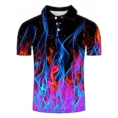 billiga Mäns mönstrade pikétröja-Herr Grafisk 3D POLO Shirt Tennisskjorta Golftröja Kortärmad Skjorta Krage Tröjkrage Dagligen Utekväll Gul Rodnande Rosa Rubinrött Purpur Orange Plusstorlekar Kläder Streetwear drivna