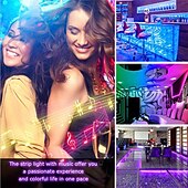 Недорогие Дистанционное управление-Смарт-светодиодная лента 10 м 32,8 фута rgb smd 2835 600leds работает с подсветкой alexa google tv с пультом дистанционного управления с 24 клавишами