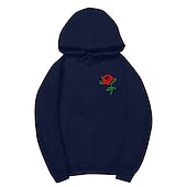 abordables Sweats à capuche graphiques pour hommes-Homme Floral Imprime manche longue Pulls molletonnés Capuche Rétro Vintage Frais Casual Hiver Noir Blanche Jaune Vêtement Tenue Designer Grande Taille S M L XL 2XL 3XL