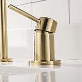 abordables Classiques-Robinet de lavabo de salle de bain, finition noir/chrome/or brossé/or rose répandu mitigeur de lavabo à deux trous mitigeur de lavabo robinet de salle de bain avec interrupteur chaud et froid