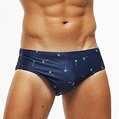 economico Costumi da Bagno per Uomini-Per uomo Costumi da bagno Slip da bagno Floreale Tropicale Spiaggia Piscina Per sport Essenziale Nero Bianco