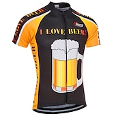economico Maglie da uomo-Per uomo Maglia da Ciclismo A Motivi Divertente Birra dell'Oktoberfest Manica Corta Bicicletta Top con 3 tasche posteriori Mountain Bike MTB Ciclismo su strada Resistente ai Raggi UV Asciugatura
