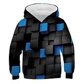 cheap Boy&#039;s 3D Vision &amp; Geometry-New Year Boys 3D Optical Illusion Hoodie Long Sleeve 3D Print Spring Fall Winter Active Polyester Kids 3-12 Years School Outdoor Daily