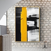 cheap Abstract Paintings-Oil Painting Hand Painted Vertical Abstract Pop Art Modern Stretched Canvas