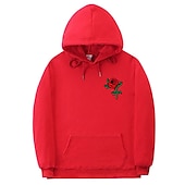 abordables Sweats à capuche graphiques pour hommes-Homme Floral Imprime manche longue Pulls molletonnés Capuche Rétro Vintage Frais Casual Hiver Noir Blanche Jaune Vêtement Tenue Designer Grande Taille S M L XL 2XL 3XL