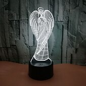 Недорогие 3D ночники-Ангел 3D ночной свет Ночные светильники Меняет цвета С портом USB USB 1шт