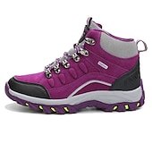 cheap Women&#039;s Sneakers-Women&#039;s Waterproof Purple Hiking Boots with Lace-Up Closure and Cushioned Sole - Ideal for Outdoor Adventures