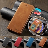 cheap Samsung Cases-Phone Case For Samsung Galaxy S24 S20 Plus S20 Ultra S20 S25 Ultra Full Body Case Leather Flip Flip Card Holder Magnetic Solid Colored PU Leather