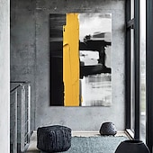 cheap Abstract Paintings-Oil Painting Hand Painted Vertical Abstract Pop Art Modern Stretched Canvas