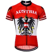 baratos Camisolas masculinas-Homens Camisa para Ciclismo Padrão Águia Rússia Manga Curta Moto Camisa / Roupas Para Esporte Blusas com 3 bolsos traseiros Ciclismo de Montanha Ciclismo de Estrada Resistente a UV Secagem Rápida
