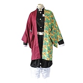cheap Anime Costumes-Demon Slayer: Kimetsu no Yaiba Tomioka Giyuu Anime Cosplay Costume Outfits Cosplay Suits Accessories Cosplay Accessories Top Pants Cloak For Men&#039;s Women&#039;s Boys Adults