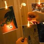cheap Battery String Lights-Photo Clip String Lights 10M with 100 Clips LED Fairy Lights for Dorm Party Garland Christmas Decoration Party Wedding Christmas String Lights