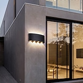 זול נורות קיר חוץ-אורות קיר חיצוניים 8w led אלומיניום מנורת קיר פמוט פנימי למעלה למטה ip65 עמיד למים לבן שחור מודרני לפטיו גינה מדרגות חדר שינה מעבר מסלול חדר אמבטיה אור