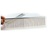 abordables Toilettage pour chiens-peigne pour animaux de compagnie en acier inoxydable animaux de compagnie chien chat toilettage double rangée dents peignes épilation à poils brosse peigne râteau