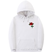 abordables Sweats à capuche graphiques pour hommes-Homme Floral Imprime manche longue Pulls molletonnés Capuche Rétro Vintage Frais Casual Hiver Noir Blanche Jaune Vêtement Tenue Designer Grande Taille S M L XL 2XL 3XL