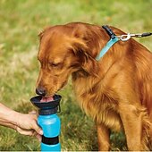 cheap Dog Bowls &amp; Feeders-500ml Dog Water Bottle Pet Puppy Cat Sport Portable Travel Outdoor Dogs Water Bowl Drinker Drinking Water Mug Cup Dispenser