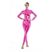 preiswerte Glänzend-Zentai-Anzüge Cosplay Kostüm Catsuit Karnevalskostüm Ganzkörperanzug Herren Damen Sex Einfarbig Latex Elasthan Lycra Kostüm für Weihnachten Halloween Karneval Erwachsene