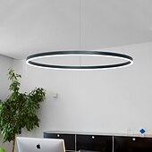 cheap Circle Design-80CM LED Pendant Light Geometrical Circle Design Nordic Modern Simple for Dinning Room Bedroom Entry Aluminum Frame Acrylic Black White Gold Coffee 40W