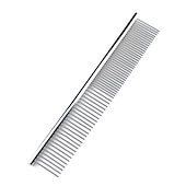 abordables Toilettage pour chiens-peigne pour animaux de compagnie en acier inoxydable animaux de compagnie chien chat toilettage double rangée dents peignes épilation à poils brosse peigne râteau