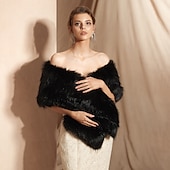 abordables Étole en fourrrure-châles de mariée beiges, enveloppes d&#039;hiver en fausse fourrure, enveloppes de soirée de mariage d&#039;automne pour femmes avec une couleur pure pour une robe de mariée formelle pour impressionner 2025