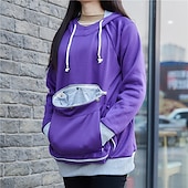 cheap Dog Travel Essentials-Big Kangaroo Pouch Hoodie Women Pet Pocket Hoodie Sweatshirt Dog Cat Carry Pocket Hooded Pullover Sportswear