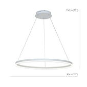 cheap Circle Design-80CM LED Pendant Light Geometrical Circle Design Nordic Modern Simple for Dinning Room Bedroom Entry Aluminum Frame Acrylic Black White Gold Coffee 40W