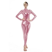 preiswerte Glänzend-Zentai-Anzüge Cosplay Kostüm Catsuit Karnevalskostüm Ganzkörperanzug Herren Damen Sex Einfarbig Latex Elasthan Lycra Kostüm für Weihnachten Halloween Karneval Erwachsene