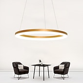 cheap Circle Design-80CM LED Pendant Light Geometrical Circle Design Nordic Modern Simple for Dinning Room Bedroom Entry Aluminum Frame Acrylic Black White Gold Coffee 40W
