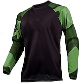 ieftine Tricouri pentru bărbați-Bărbați Jersey de ciclism Downhill Jersey Jachetă Dirt Bike Manșon Lung Ciclism montan Ciclism stradal Iarnă Negru / Portocaliu Negru + violet închis Negru Geometică Bicicletă Jerseu Termic cald