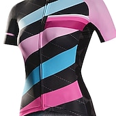 abordables Conjuntos de ropa para hombre-Mujer Maillot de Ciclismo con Culotte Manga Corta MTB Bicicleta Montaña Ciclismo Carretera Verano Primavera Otoño Rosa Morado Naranja Color sólido Rayas Retazos Bicicleta Almohadilla 3D Ciclismo