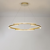 abordables Design Anneau et Rond-80 cm cercle pendentif lumière or lustre de luxe en aluminium anodisé LED moderne