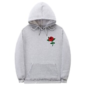 abordables Sweats à capuche graphiques pour hommes-Homme Floral Imprime manche longue Pulls molletonnés Capuche Rétro Vintage Frais Casual Hiver Noir Blanche Jaune Vêtement Tenue Designer Grande Taille S M L XL 2XL 3XL