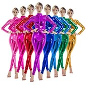 preiswerte Glänzend-Zentai-Anzüge Cosplay Kostüm Catsuit Karnevalskostüm Ganzkörperanzug Herren Damen Sex Einfarbig Latex Elasthan Lycra Kostüm für Weihnachten Halloween Karneval Erwachsene