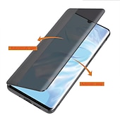 お買い得  その他のスマホケース-電話 ケース 用途 Huawei Mate 40 Pro + P10 Huawei Mate 20 pro Hwawei P40 P30 P20 Pro Lite フリップケース ウィンドウ付き 半透明 全身保護 ソリッド PUレザー